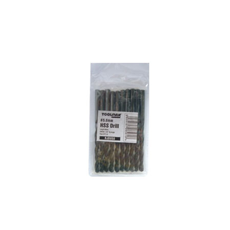 Jobber HSS Drill 5.0mm Roll Forged Toolpak Pack of 10